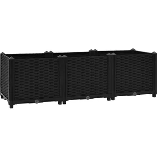 vidaXL Hochbeet 120x40x38 cm Polypropylen - Schwarz