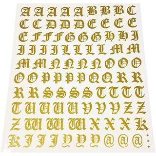 4R Quattroerre.it Buchstaben-Set, Aufkleber, Gothic, Gold