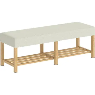 Homcom Schuhbank 140 x 48 x 44 cm Cremeweiß / weiß