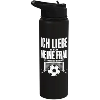 Ich Liebe Meine Frau Bei Einem Tor Mitjubelt Fußball Fan Stainless Steel Insulated Water Bottle