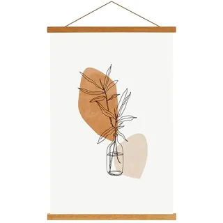 Sanauto A1 Posterleiste Posterschiene Posterleisten 66CM, Magnet Magnetische Holz Poster Aufhänger Halter Rahmen Leisten Bilder Bild Bilderleiste Bilderrahmen (66cm, Teak)