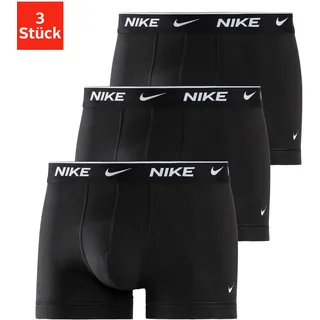 Trunk NIKE UNDERWEAR "TRUNK 3PK", Herren, Gr. M/48, 3 Stk., schwarz, Jersey, Obermaterial: 95% Baumwolle, 5% Elasthan, körpernah, Unterhosen Trunk, mit Logo-Elastikbund