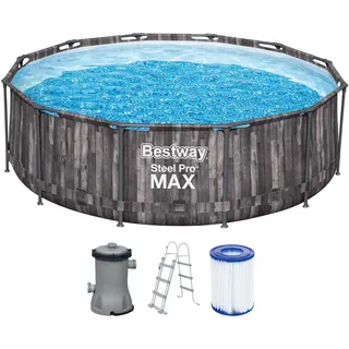 Bestway 5614X Pool Fuori Terra Steel Pro Max 366 x 100 cm, Blau
