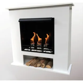 Ethanol und Gelkamin Kamin Modell 001W Weiss inkl. 27 teil. Set - Weiß
