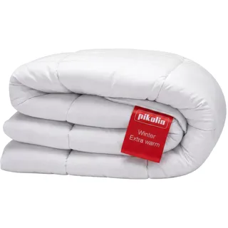 PIKOLIN Bettdecke 155 x 200 cm. Dicke Winter-Steppdecke mit 400g Faserfüllung, Extra Warm, Atmungsaktiv und Weich, Hochwertige Schlafdecke, Hypoallergen