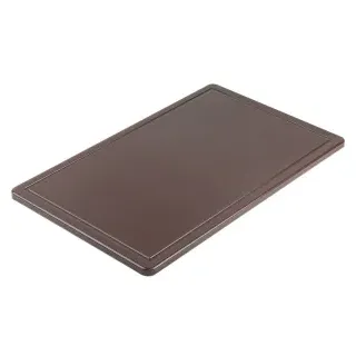 Stalgast Schneidebrett, HACCP, GN 1/1, spülmaschinenfest, Praktisches Schneidbrett, 15 mm zum Schneiden und Servieren, Braun für gekochtes Fleisch