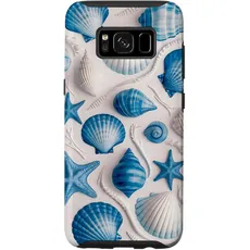 Hülle für Galaxy S8 Blaue Muschel Seestern Ozean Strand Meer Niedliches Grafikdesign