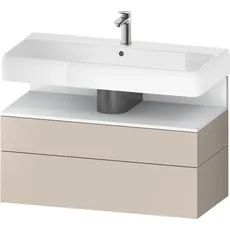 Duravit Qatego Waschtischunterbau, 1 Auszug und 1 Schublade, 990x470x590mm, Nische Weiß Matt, QA4395018, Farbe: Taupe Matt/mit Nischenbeleuchtung