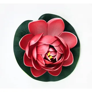 5 Stück Gefälschte Schwimmende Blumen Lotus Seerose Pflanzen, Simulierter Seerosen lotus, Künstliche Blumen, Lebensechte Seerose, Landschaft für Teich, Garten, Dekoration, Mikro (10cm,rot)