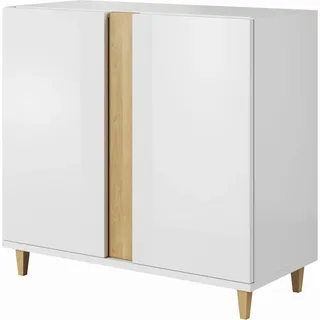 Kommode für das Wohnzimmer ANINA – weiß / Wotan-Eiche - Weiß