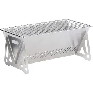 Mini-Grill aus Edelstahl und verchromter Grill, 28 x 16 x 12 cm