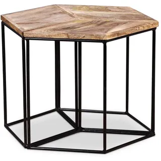 vidaXL Couchtisch Massivholz Mango 56x48x40 cm - Grau