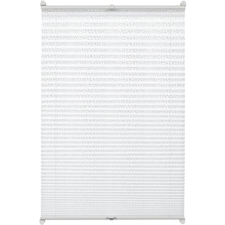 GARDINIA EASYFIX Plissee ohne Bohren, Zum Klemmen, Blickdichtes Falt-Rollo, Inkl. aller Montage-Teile, 2 Bedienschienen, Punkte-Muster, Weiß, 70 x 130 cm