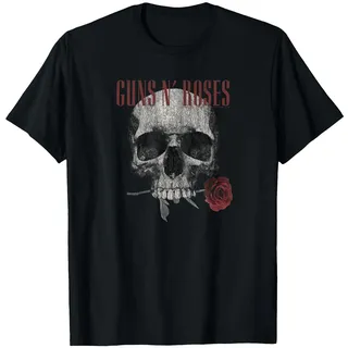 Guns 'n' Roses Hard Rock Band Flower Skull by Rock Off T-Shirt