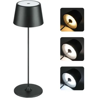 MU LIN LED Tischlampe Kabellos mit Akku, Touch Dimmbar 3 Farbtemperaturen, Wiederaufladbare Tischleuchte ohne Kabel, Moderne LED Tischleuchte Kabellos für Wohnzimmer, Schlafzimmer & Esstisch