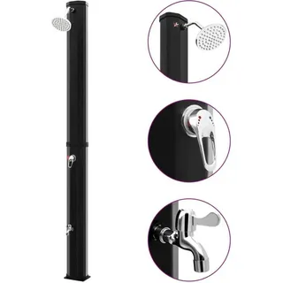 Solardusche mit Duschkopf und Wasserhahn 35 L Schwarz - Schwarz