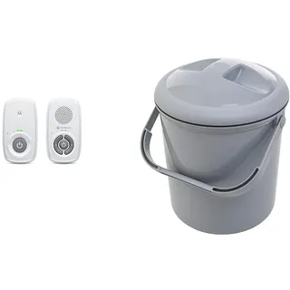 Motorola Nursery AM21/MBP21 Babyphone Audio & Rotho Babydesign Windeleimer, stone grey