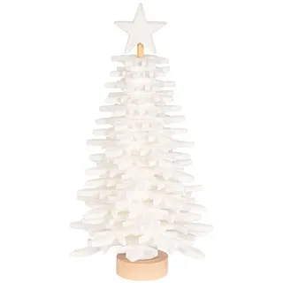 Ideen mit Herz | Filz-Tannenbaum zum Zusammenbauen | DIY Bastelset | Weihnachtsdeko (Weiß 21,5 cm)