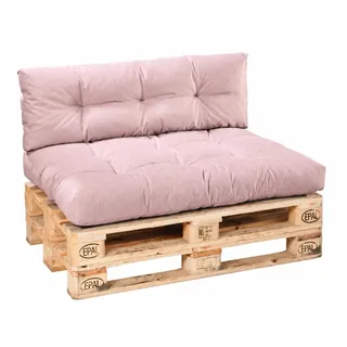 Bodyprotect 2-teilig Set Sitzkissen & Rückenlehne für Paletten, Rosa | Palettenkissen, Kissen Indoor & Outdoor aus hochwertigem Möbelstoff, Loungekissen für Gartenmöbel, Made in EU, OEKO-TEX