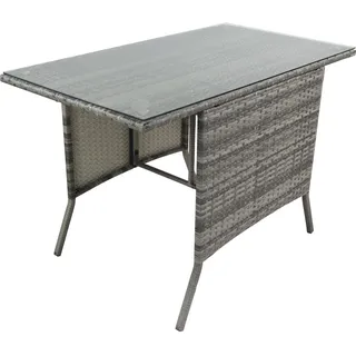 VCM 3-tlg Gartenmöbel Set Rattan Garten Set - Raloso grau H. 74 x B. 114 x T. 64 cm