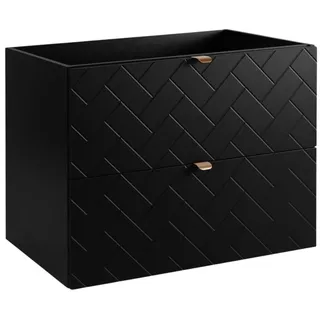 RODAN | Waschbeckunterschrank 80 cm - Schwarz Matt - Badezimmerschränke - Badmöbel - Waschbecken Unterschränke - Ohne Platte - Schwarz