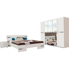 Bild von Schlafzimmer-Set ANNA Weiß Schlafzimmer Gästezimmer Appartment inkl. Doppelbett, Nachtkommoden
