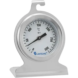 Lantelme Backofenthermometer 300°C Edelstahl mit Haken und Standfuß | Präzises Küchen Analog Thermometer zum Backen Schmoren Braten im Backofen Umluftofen Röhre | Kochthermometer Bratenthermometer