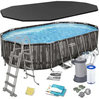 Bestway Frame Pool 610 x 366 x 122 cm - Blau, Grau