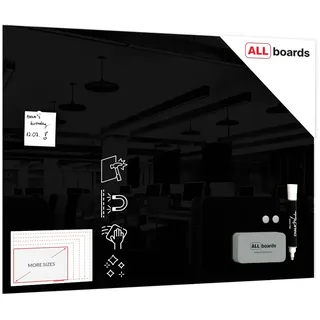 ALLboards Glas-Magnettafel 100,0 x 70,0 cm schwarz