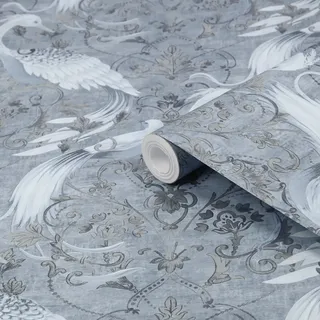 Laura Ashley Tregaron Vliestapete 53 cm x 10 m blau 34193
