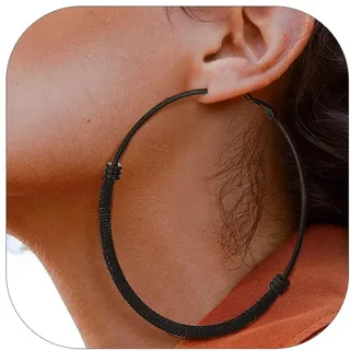 PROSTEEL Creolen edelstahl Damen Huggie Kreolen silber/gold/Schwarz Hoop Klappcreolen Ohrschmuck für Frauen Mädchen 25/30/40/60/70/80 mm Groß Kreis Ohrringe Accessoire