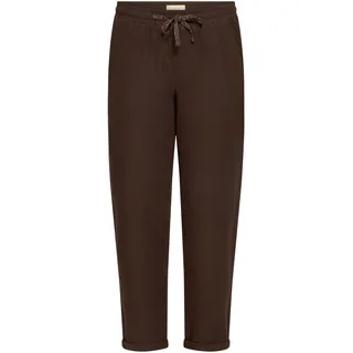 Leinenhose CARTOON "Leinenhose unifarben", Damen, Gr. 38, EURO, braun (dunkelbraun), Obermaterial: 55% Leinen LI. 45% Viskose CV., Hosen Leinenhose