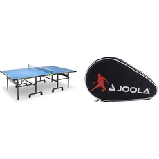 JOOLA 11134 Tischtennisplatte Outdoor Rally-Profi Tischtennistisch 6 MM Aluminium-Verbundoberfläche & 80505 Tischtennisschläger Hülle Pocket Double Tischtennishülle