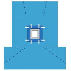 Zarys AT-SD-LAP3-SP ALPHAtex Integriert mit Gliedmaßenabdeckungen, Selbstklebender Fensterung 25 cm x 30 cm, Verstärkt und 8 Kabelhaltern, Steril, 12 Stück