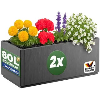 CASARIA Ethica 2er Set 80 x 36 x 36 cm Anthrazit