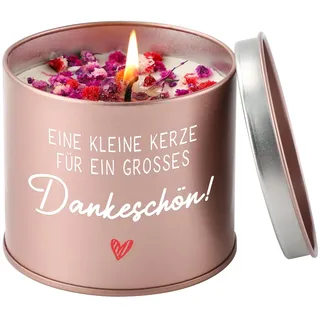 CadeauJoie Dankeschön Geschenke, Danke Geschenk für Frauen, 225g Lavendel Duftkerzen Geschenk im Metall Danke Geburtstag Geschenk für Freundin Kollegin Mama Oma, Abschiedsgeschenk,Weihnachte Geschenk