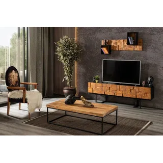 Moderne Massivholzmöbel Couchtisch RTV TV-Ständer Wohnzimmergarnitur- - Braun