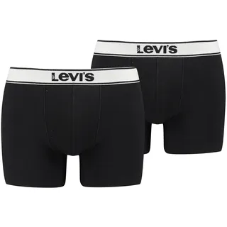 Levis Boxershorts "LEVIS MEN VNTG HTR BOXER BRIEF ORG CO 2P" 2er Pack, mit breitem Logobund, schwarz, meliert