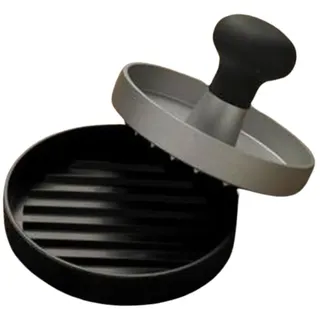 RÖSLE Burgerpresse, Hochwertige Fleischpresse zum einfachen Formen von Burgerpatties, ABS, Aluminium, 11 cm, spülmaschinengeeignet Schwarz / Silberfarben