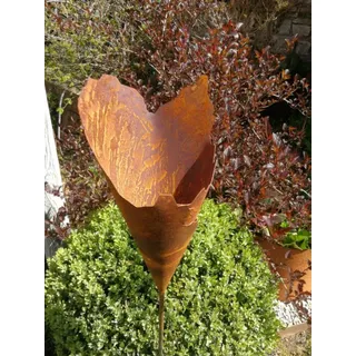 Edelrost Pflanztüte am Stab Tüte - groß