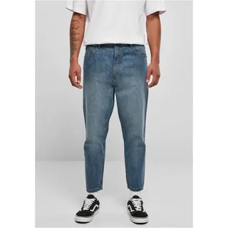 URBAN CLASSICS Cropped Tapered Jeans Mid Deep Blue 34