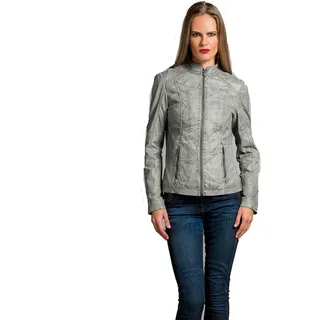 URBAN LEATHER Damen Ur-230 Fashion Lederjacke Rt01, Grau, L EU