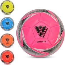 Vizari Odyssey Fußball Ball - Trainingsball Fussball mit 32-er Muster - Fußball - Rosa - Größe 5
