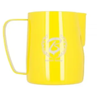 Barista Space Polished Silver Milk Jug optimal für Latte Art mit präziser Ausgusstülle, leicht und handlich, empfohlen von Weltmeistern – silverYellow - 600ml