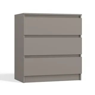 CDF Kommode Malwa M3 | Farbe: Lehm (grau) | Schrank für Dokumente, Kleinigkeiten | Ideal für Wohnzimmer, Schlafzimmer, Kinderzimmer, Jugendzimmer - Grau