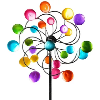 Formano Buntes Windrad aus Metall mit Stab mehrteilig Wind Rad