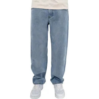 DADA Loose Fit Jeans mit Print Baggy Pants Größe: 36W - Hellblau