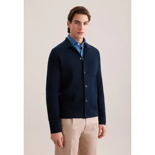 Strickjacke SEIDENSTICKER "Schwarze Rose", Herren, Gr. M, blau (dunkelblau), 100% Baumwolle, unifarben, regular fit, Strickjacken Strickjacke, 1/1 Kragen Uni