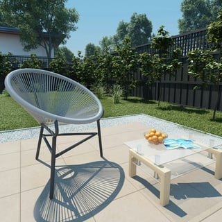 vidaXL Garten-Mondstuhl Poly-Rattan Grau