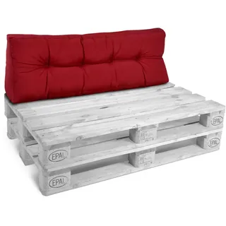 Beautissu Palettenkissen 120 x 40 x 10 cm Rot 1 St.